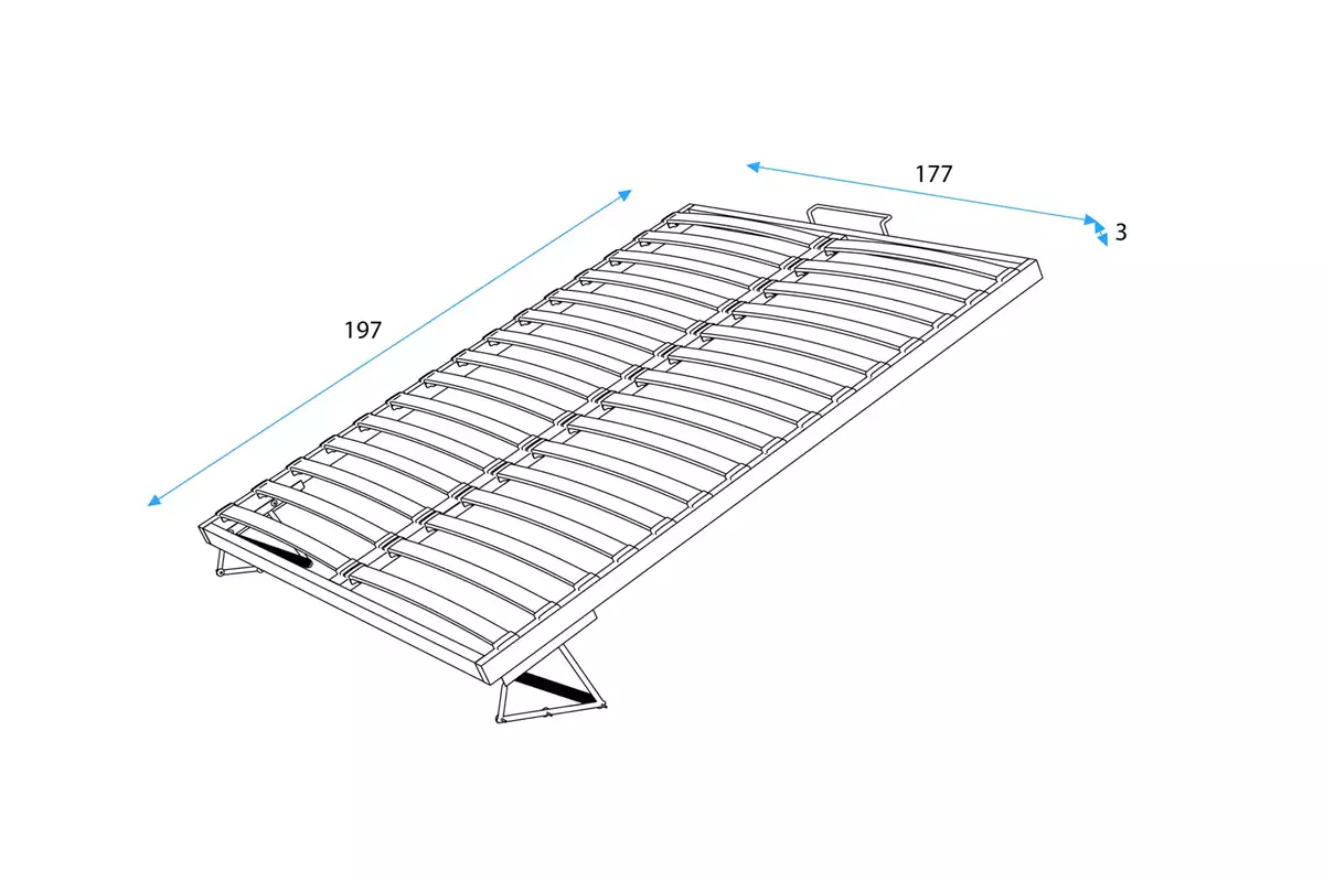 Wymiary i specyfikacja dla Stelaż do łóżka z ramą drewnianą podnoszoną czarny 180 cm