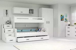 Łóżko młodzieżowe piętrowe MAX 3 120X200 z szufladą, białe