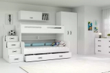 ŁÓŻKO MŁODZIEŻOWE PIĘTROWE MAX 3 120X200 Z SZUFLADĄ, BIAŁE
