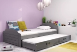 Łóżko młodzieżowe wysuwane LILI 90X200 z szufladą, grafitowe