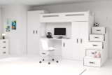 Łóżko młodzieżowe pojedyncze MAX 4 80X200 z biurkiem, białe
