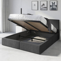 Łóżko sypialniane tapicerowane HILTON 120X200 z pojemnikiem, grafitowe