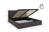 Łóżko sypialniane tapicerowane HILTON 140X200 z pojemnikiem, grafitowe
