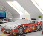 Łóżko dziecięce pojedyncze Cars 80X160, czerwone