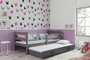 Łóżko młodzieżowe wysuwane ERYK 90X200 z szufladą, grafitowe