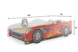 Łóżko dziecięce pojedyncze Cars 80X160 z materacem, czerwone