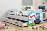 Łóżko młodzieżowe pojedyncze LUKI 80X160 z materacem i szufladą, tommy, białe