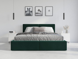 Łóżko sypialniane tapicerowane HILTON 160X200 z pojemnikiem, zielone