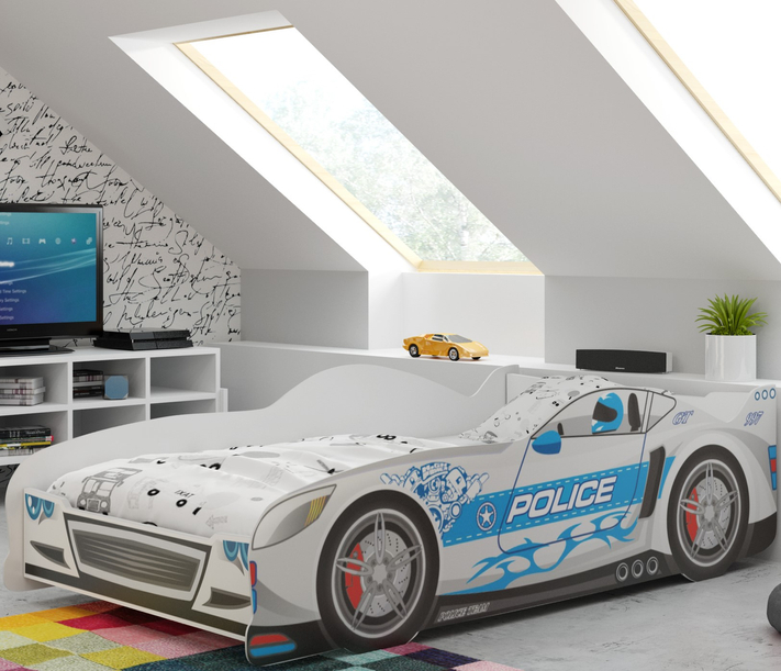 Łóżko dziecięce pojedyncze Cars 80X160, srebrne
