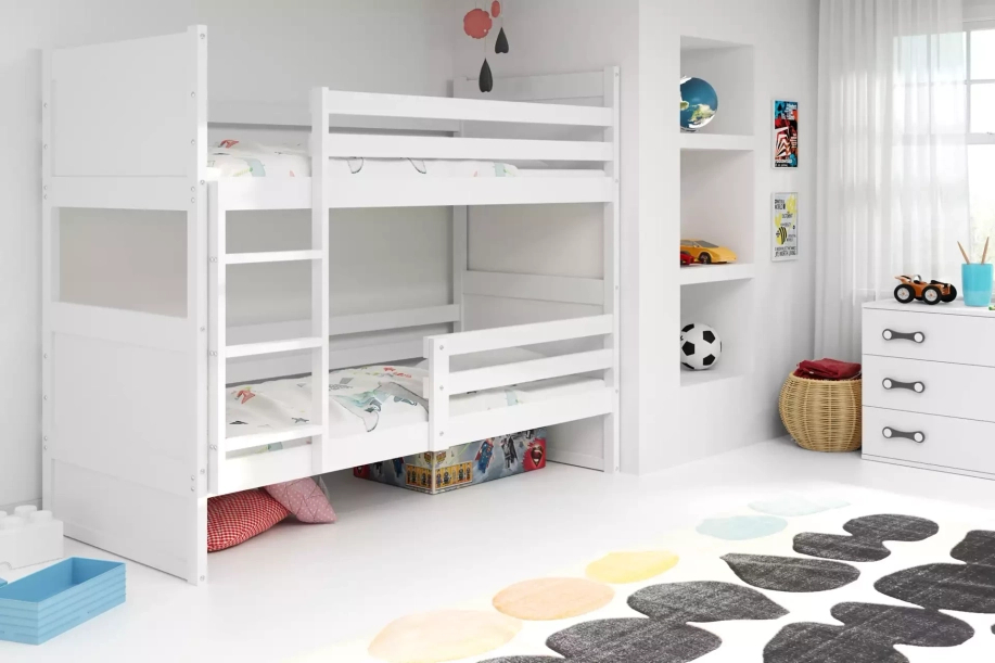 Łóżko młodzieżowe piętrowe RICO 90X190, białe