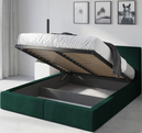 Łóżko sypialniane tapicerowane HILTON 140X200 z pojemnikiem, zielone