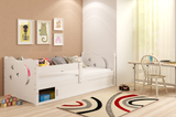 Łóżko dziecięce pojedyncze MIKOŁAJ 80X160 z materacem i schowkiem, białe