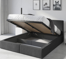 Łóżko sypialniane tapicerowane HILTON 160X200 z pojemnikiem, grafitowe