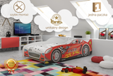 Łóżko dziecięce pojedyncze Cars 80X160 z materacem, czerwone